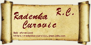 Radenka Čurović vizit kartica